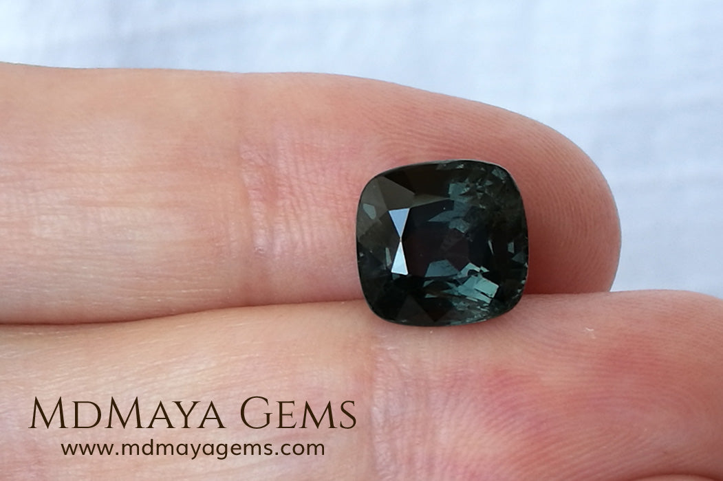 Magnificent Greyish Blue Spinel Cushion Cut 4.80 ct under daylight 