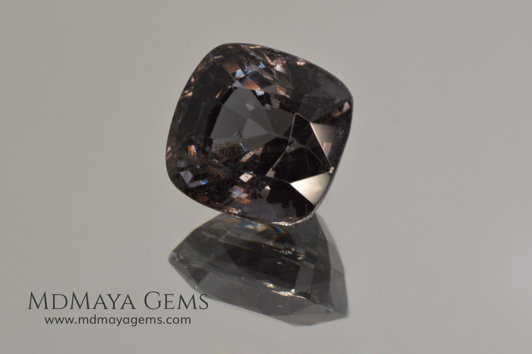 Magnificent Greyish Blue Spinel Cushion Cut 4.80 ct under incandescent light