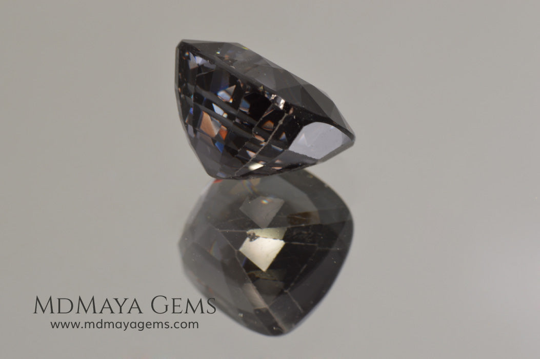 Magnificent Greyish Blue Spinel Cushion Cut 4.80 ct under incandescent light