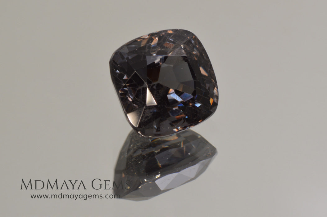 Magnificent Greyish Blue Spinel Cushion Cut 4.80 ct under incandescent light