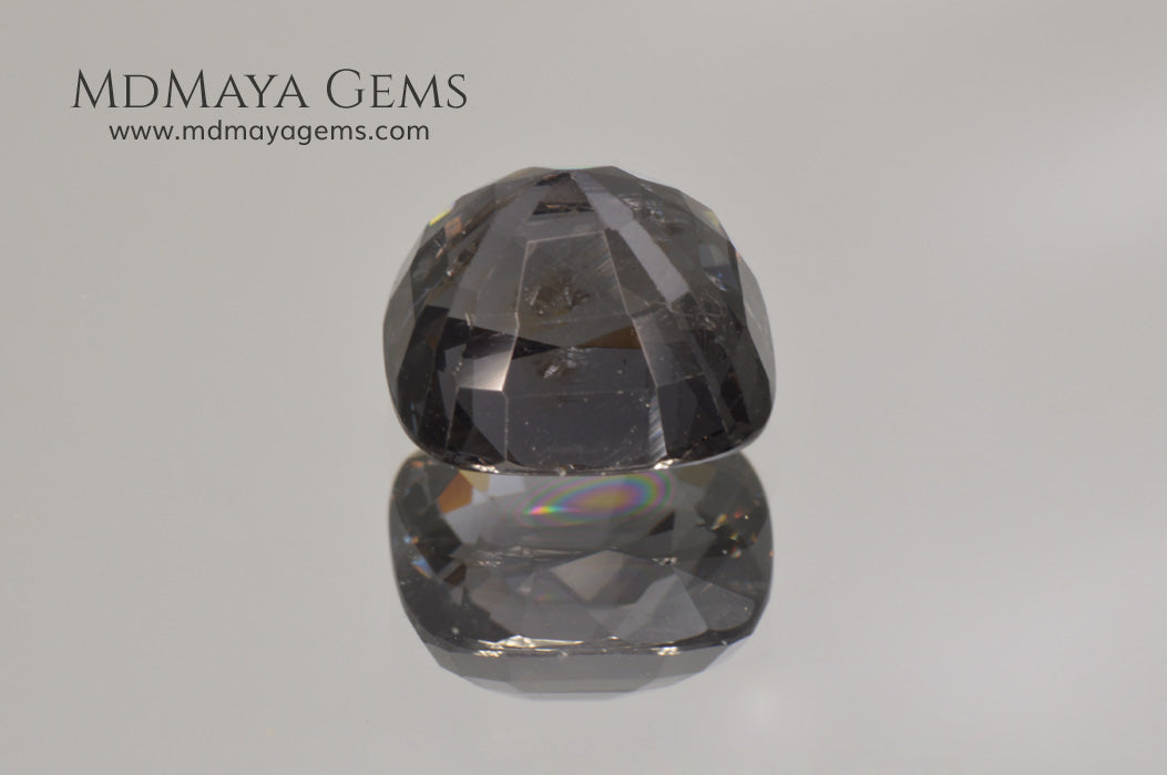 Magnificent Greyish Blue Spinel Cushion Cut 4.80 ct under incandescent light
