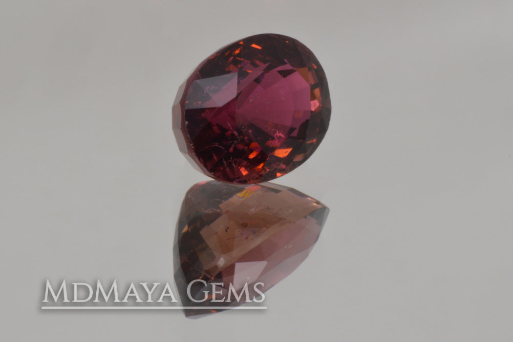 Dark Reddish Purple Tourmaline. Oval Cut. 5.51ct.