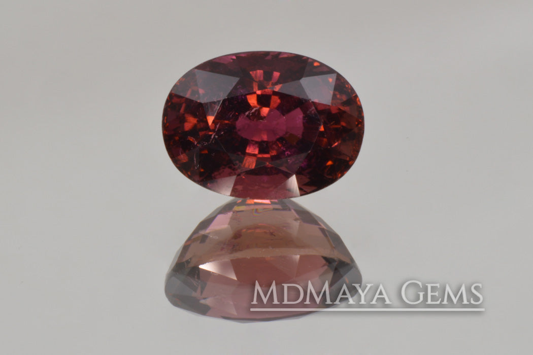 Dark Reddish Purple Tourmaline. Oval Cut. 5.51ct.