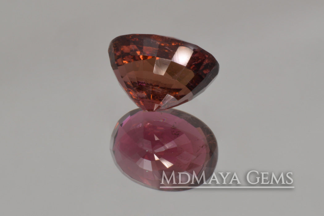 Dark Reddish Purple Tourmaline. Oval Cut. 5.51ct.