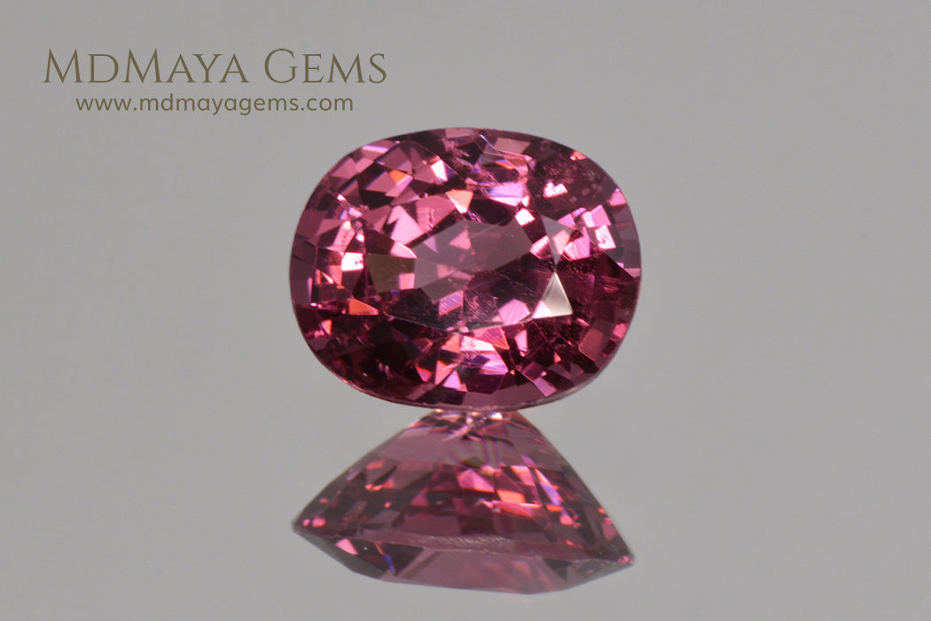 Rich Lotus Blossom Pink Spinel from Burma Oval Cut 1.70 ct