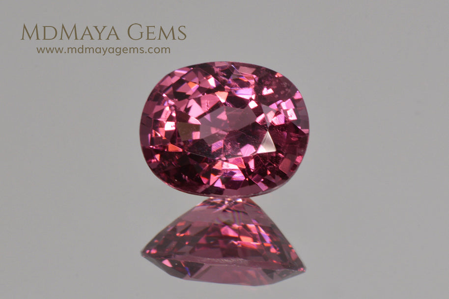 Rich Lotus Blossom Pink Spinel from Burma Oval Cut 1.70 ct