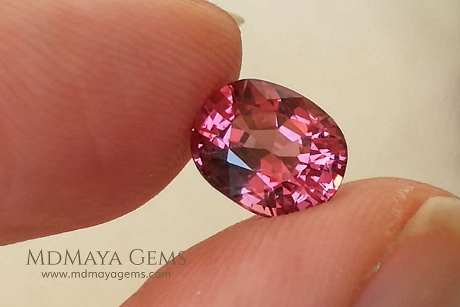 Rich Lotus Blossom Pink Spinel from Burma Oval Cut 1.70 ct