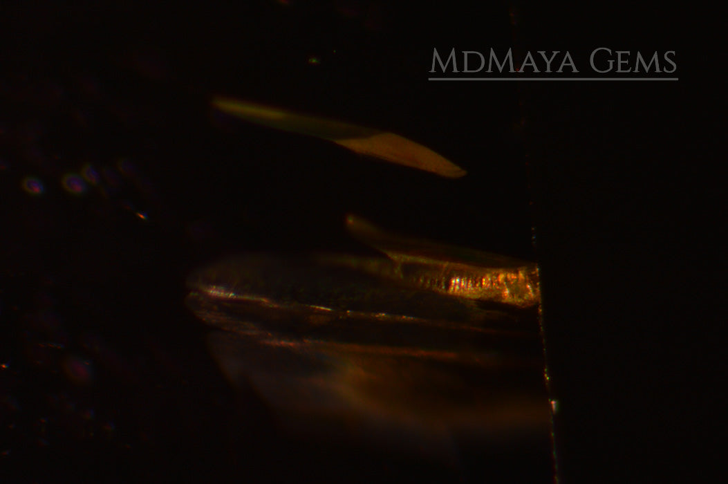 Inclusions in Dark Violet Spinel Gemstone from Sri Lanka Rectangle Cut 2.30 ct