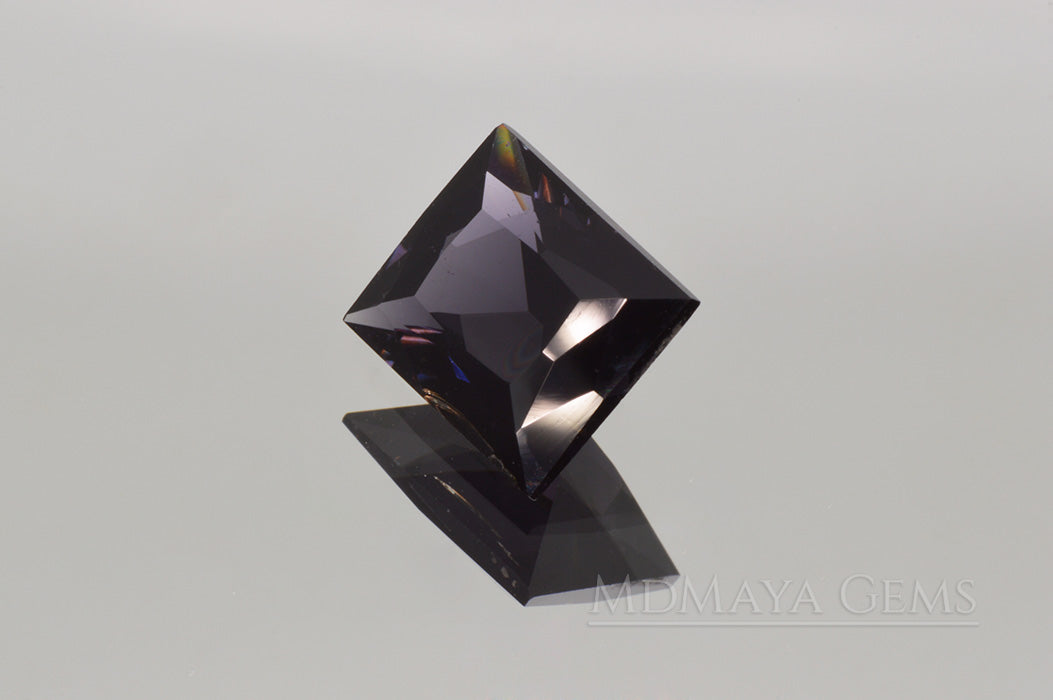 Dark Violet Spinel Gemstone from Sri Lanka Rectangle Cut 2.30 ct