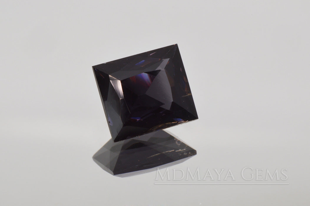 Dark Violet Spinel Gemstone from Sri Lanka Rectangle Cut 2.30 ct