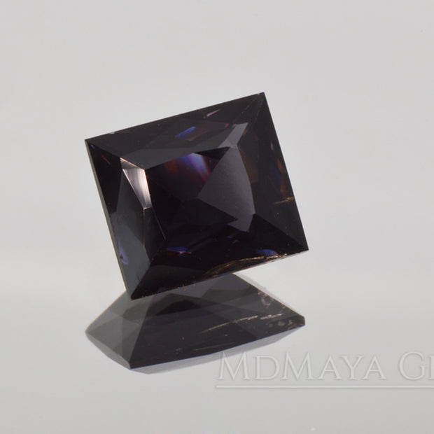 Dark Violet Spinel Gemstone from Sri Lanka Rectangle Cut 2.30 ct