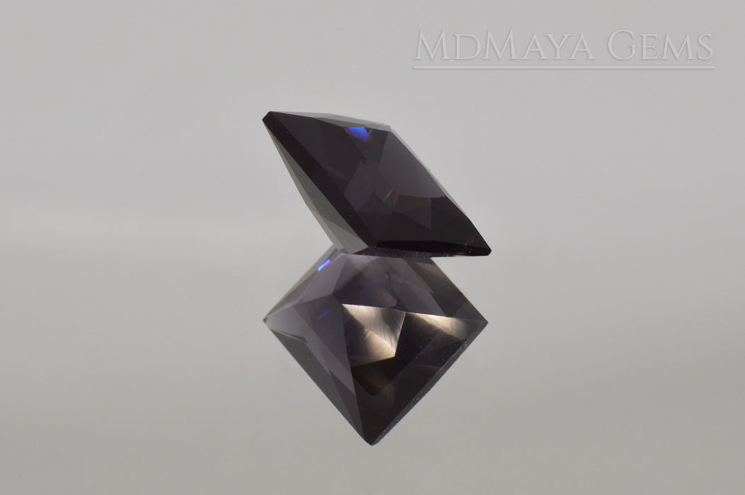 Dark Violet Spinel Gemstone from Sri Lanka Rectangle Cut 2.30 ct
