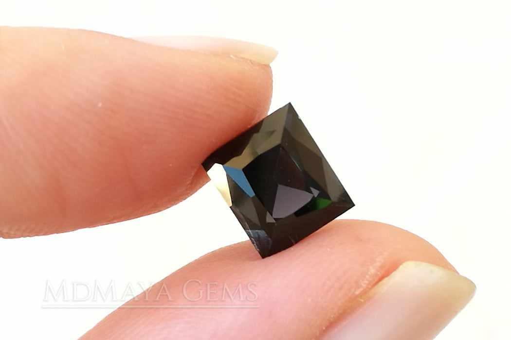 Dark Violet Spinel Gemstone from Sri Lanka Rectangle Cut 2.30 ct