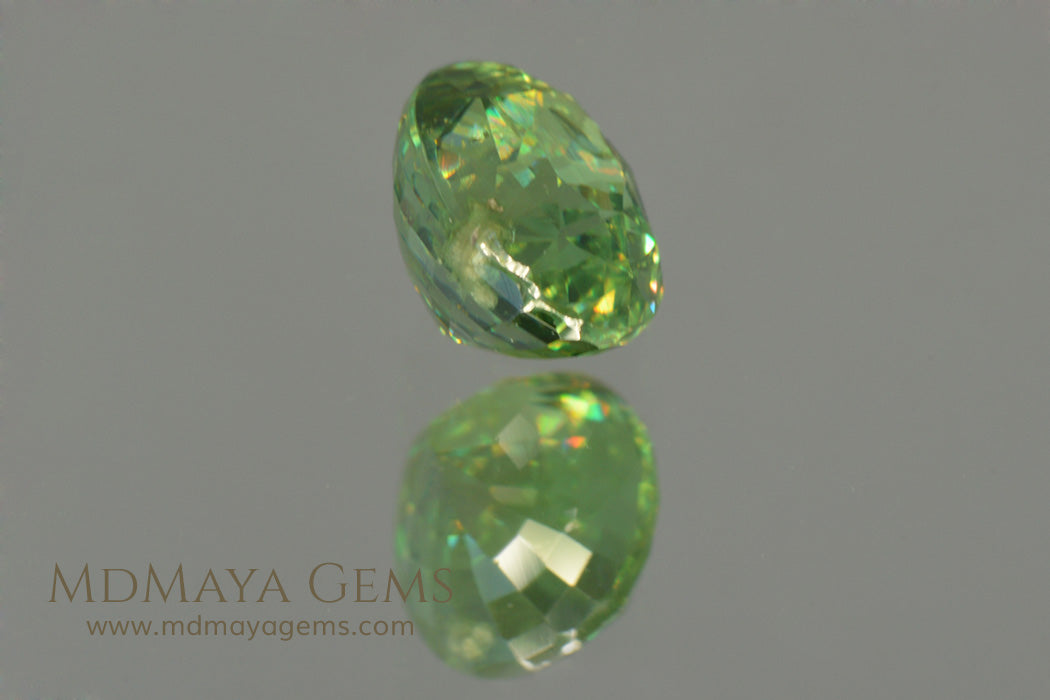Vivid Green Demantoid Garnet Oval Cut 1.30 ct