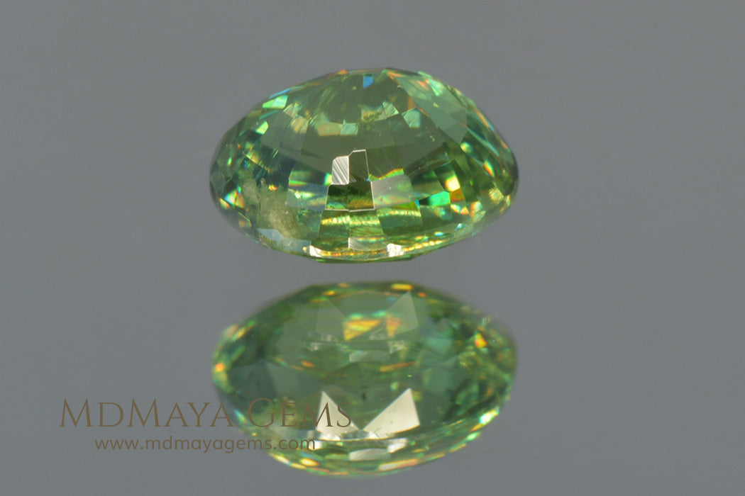 Vivid Green Demantoid Garnet Oval Cut 1.30 ct