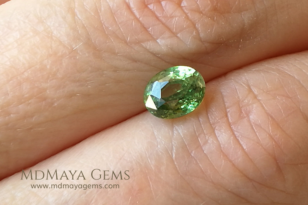 Vivid Green Demantoid Garnet Oval Cut 1.30 ct