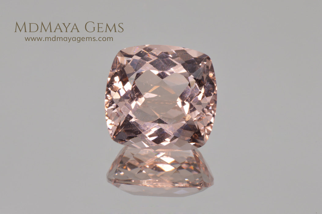 Stunning Light Pink Morganite 7.14 ct Cushion Cut