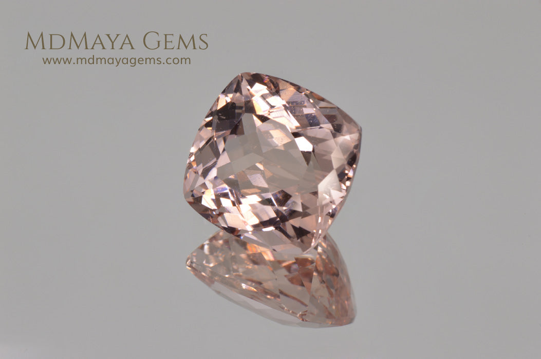 Stunning Light Pink Morganite 7.14 ct Cushion Cut