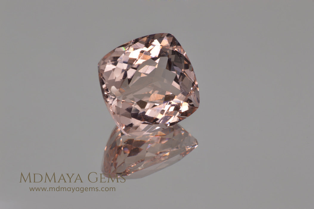 Stunning Light Pink Morganite 7.14 ct Cushion Cut