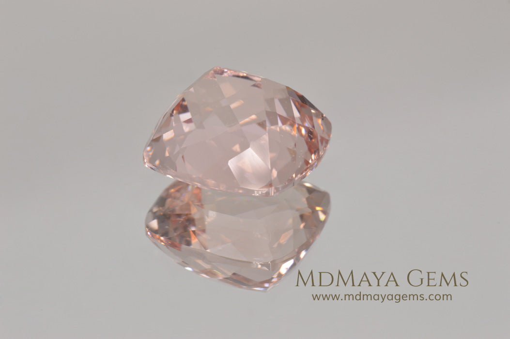 Stunning Light Pink Morganite – Cushion Cut, 7.14 ct