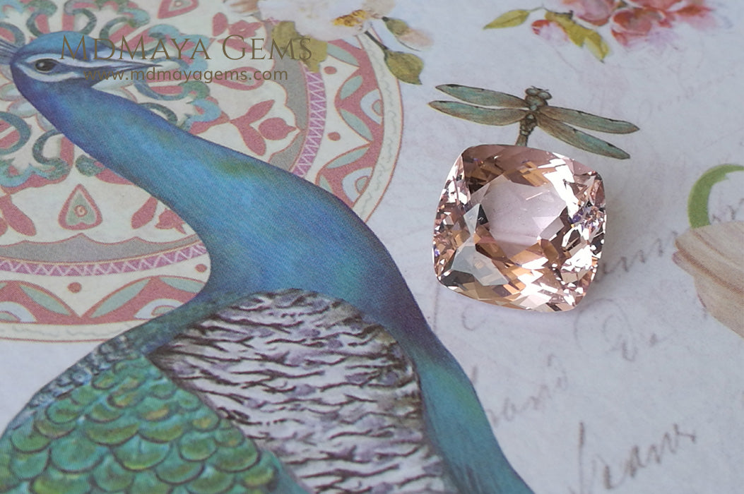 Stunning Light Pink Morganite 7.14 ct Cushion Cut