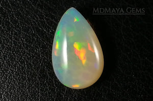 Welo Opal Gemstone 4.82 ct. Pear Cabochon Cut with honeycomb pattern 