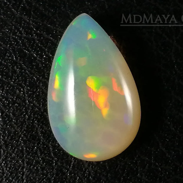 Welo Opal Gemstone 4.82 ct. Pear Cabochon Cut with honeycomb pattern 
