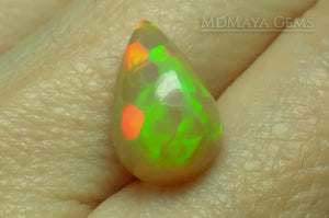 Super HoneyComb Opal from Ethiopia 4.47 ct. Pear Cabochon Cut