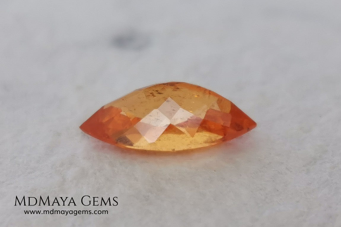 Supreme Fanta Unheated Spessartite. Beautiful Color. Marquise Cut. 1.66 ct. A Perfect Gem! This gem has an internal fire, it is pure orange, it will be superb in any piece of jewelry you can imagine.
