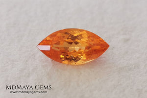 Supreme Fanta Unheated Spessartite. Beautiful Color. Marquise Cut. 1.66 ct. A Perfect Gem! This gem has an internal fire, it is pure orange, it will be superb in any piece of jewelry you can imagine.