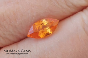 Supreme Fanta Unheated Spessartite. Beautiful Color. Marquise Cut. 1.66 ct. A Perfect Gem! This gem has an internal fire, it is pure orange, it will be superb in any piece of jewelry you can imagine.