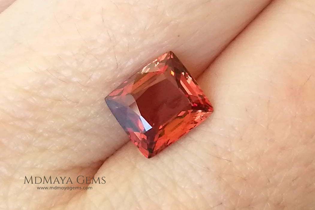Flame Orange Burma Spinel Cushion Cut 2.29 ct