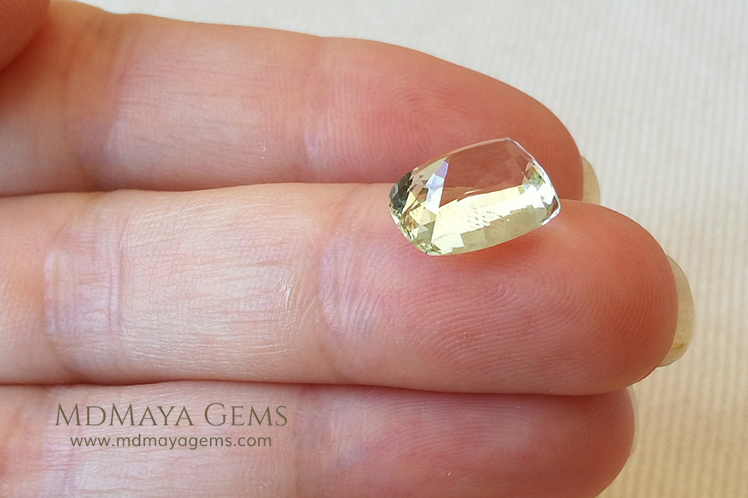 Untreated Light Yellow Heliodor Golden Beryl Cushion Cut 4.79 ct