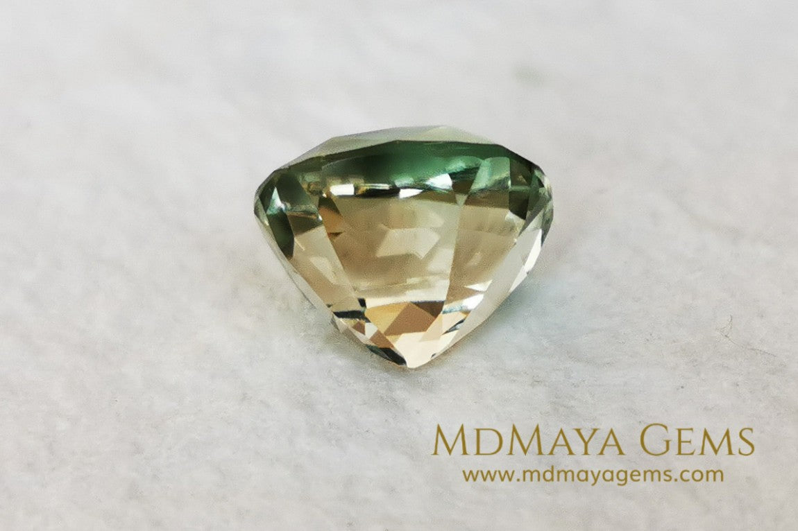 Elegant large golden tourmaline 5.25 ct cushion cut for sale MdMaya Gems
