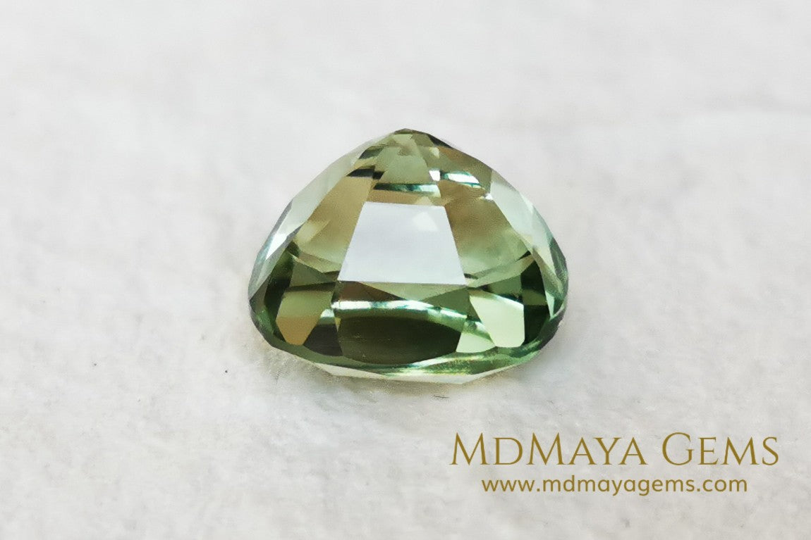 Elegant large golden tourmaline 5.25 ct cushion cut for sale MdMaya Gems