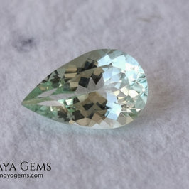 Light yellowish green Beryl. Pear cut, 2.87 ct. Elegant and bright natural gemstone, with excellent proportions and clarity. A beautiful and affordable untreated gemstone. 