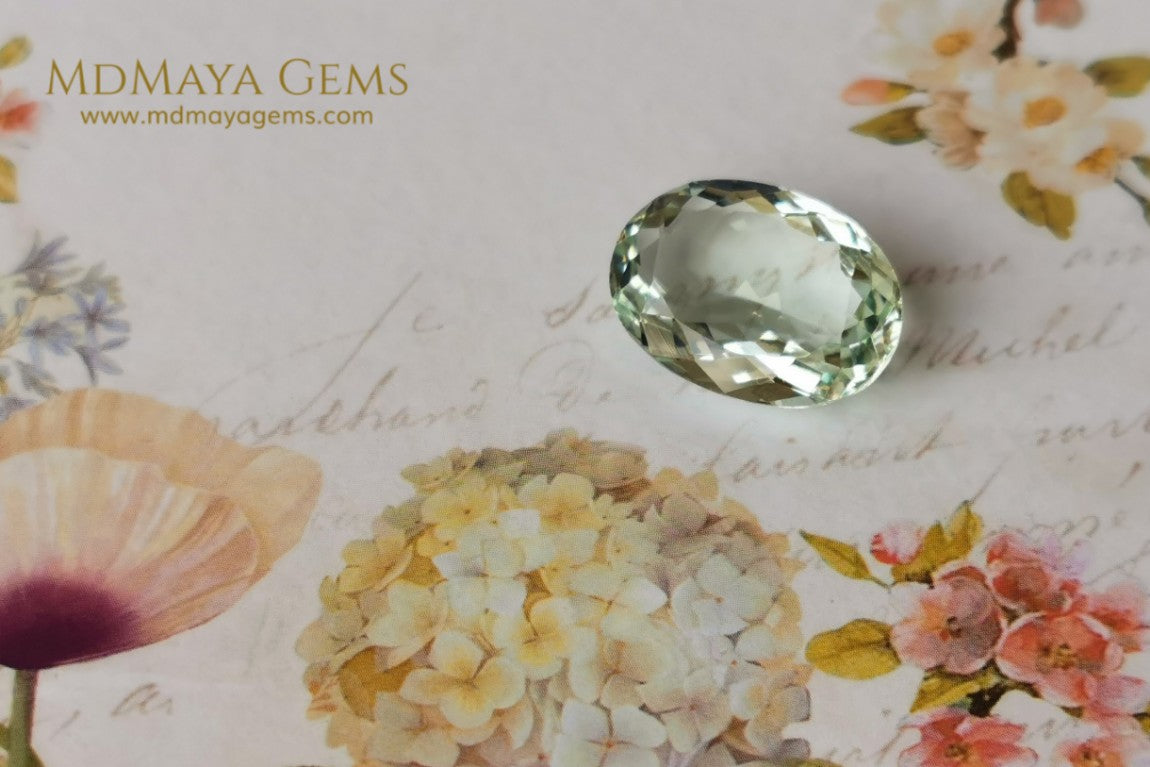 Natural Yellowish Green Beryl – Oval Cut, 8.39 ct