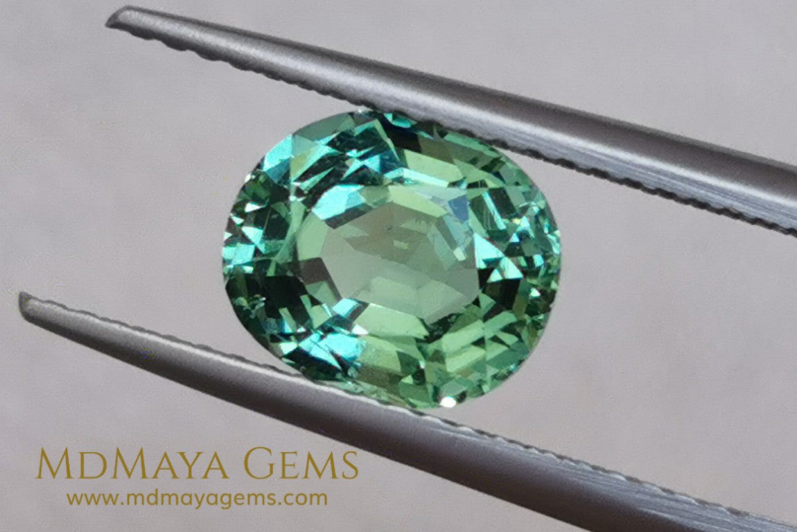 Mint Green Paraiba Tourmaline 2 10 ct with certificate for sale MdMaya Gems