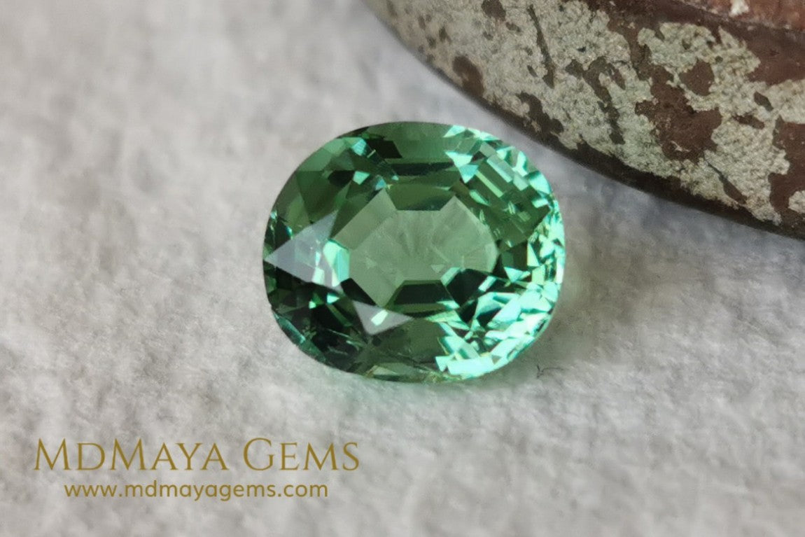 Mint Green Paraiba Tourmaline 2 10 ct with certificate for sale MdMaya Gems