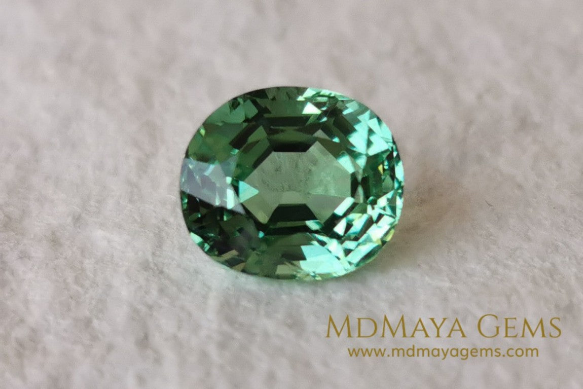 Mint Green Paraiba Tourmaline 2 10 ct with certificate for sale MdMaya Gems