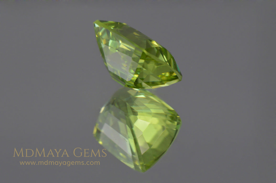 Magnificient Cushion Green Burmese Peridot 2.03 ct