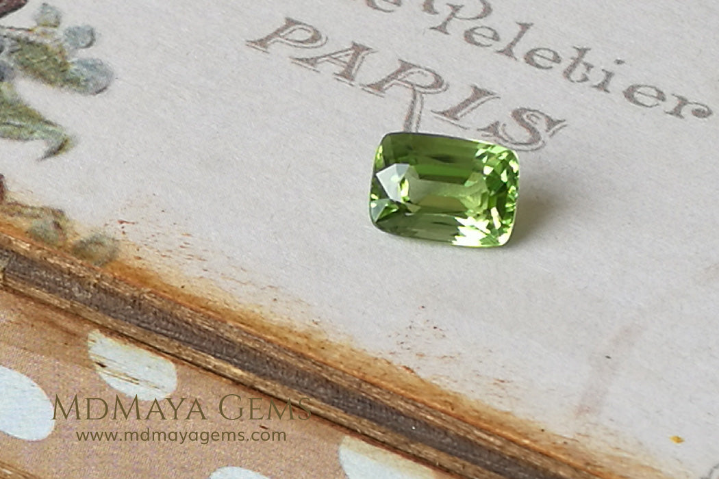 Magnificient Cushion Green Burmese Peridot 2.03 ct