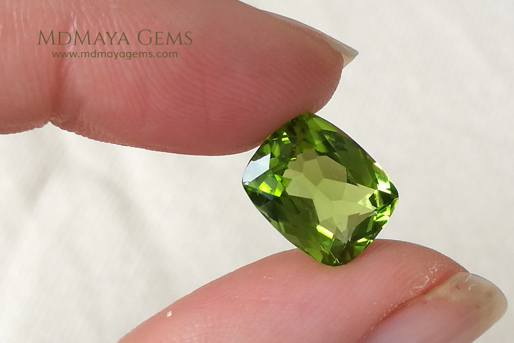 Genuine Green Peridot Cushion Cut 4.72 ct
