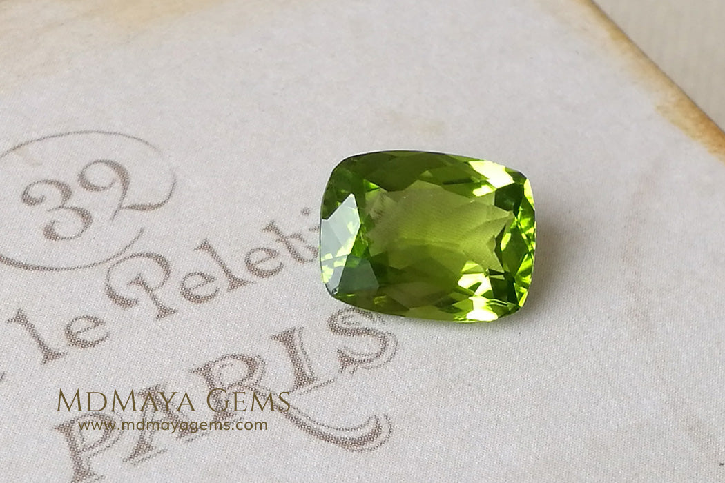 Genuine Green Peridot Cushion Cut 4.72 ct