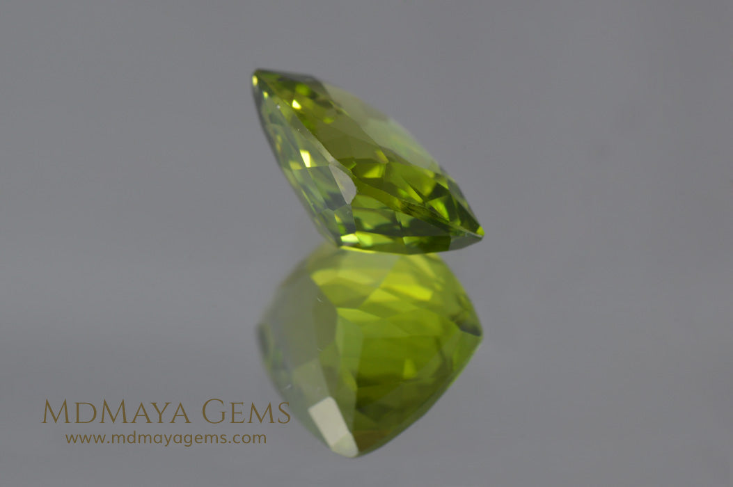 Genuine Green Peridot Cushion Cut 4.72 ct