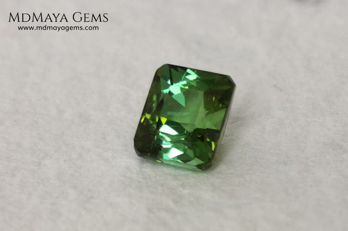 Amazing Green Tourmaline, octagon cut, 1.19 ct. This natural gemstone shows a vivid green color, its behavior under the light is very good, always bright and full of life, and the best its price. Don't miss it!.