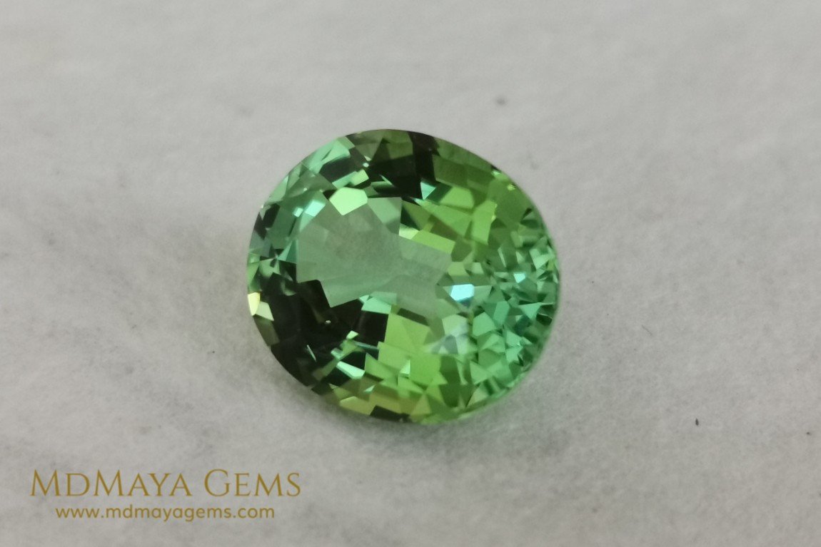 Vivid Green Tourmaline 4.14 ct oval cut
