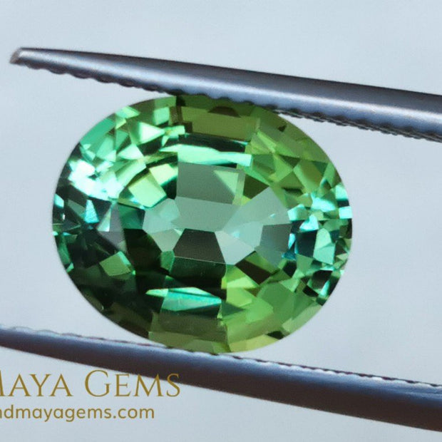 Vivid Green Tourmaline 4.14 ct oval cut