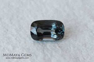 Bluish Gray Spinel Unheated, Cushion Cut, 1.03 ct. Perfect for a special ring. This beautiful precious stone dark has a beautiful cut and shine, an excellent natural gem at an irresistible price.