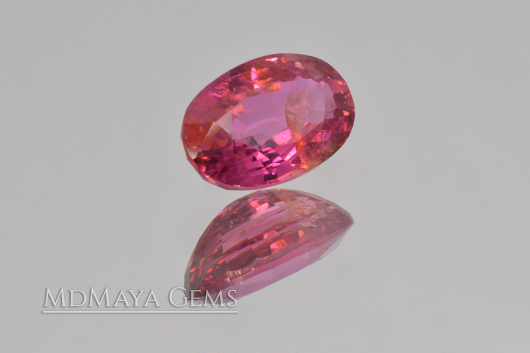 Natural Purple Pink Rubellite Tourmaline. Oval Cut. 1.70 ct